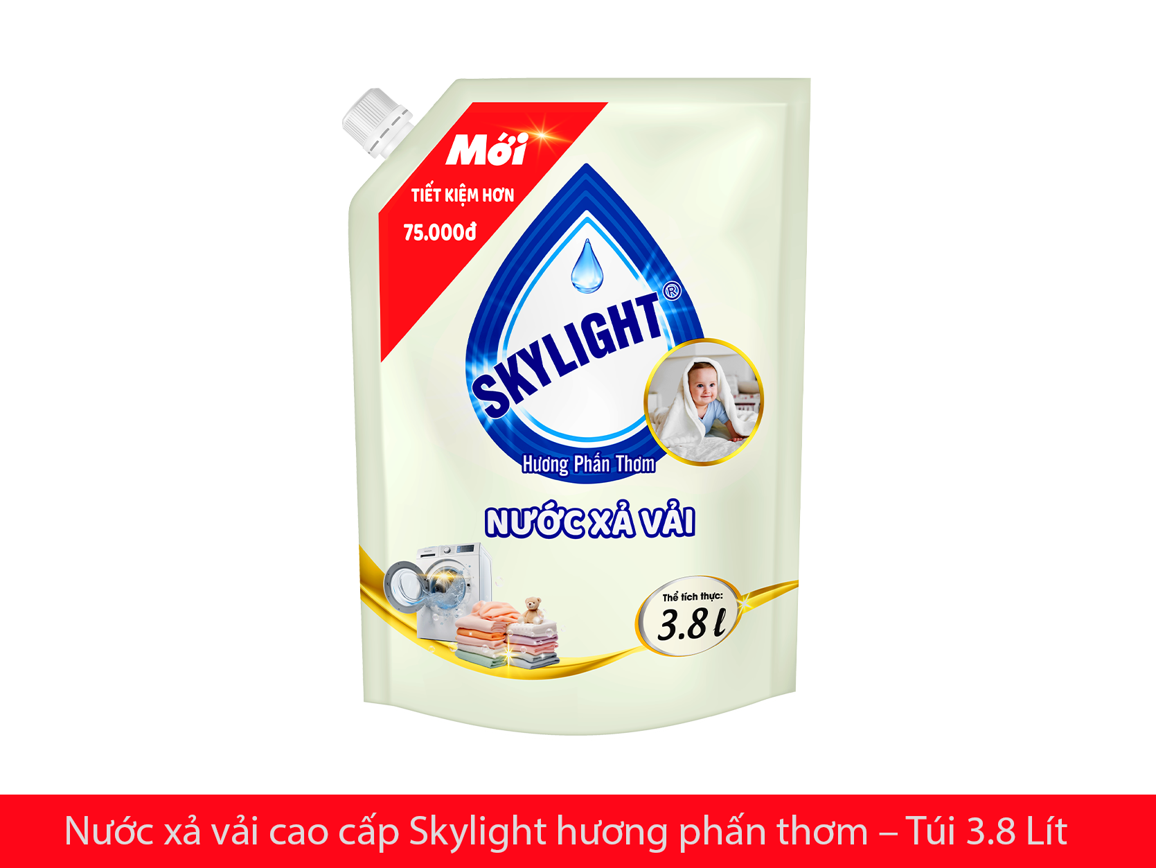 Nước xả vải cao cấp Skylight hương phấn thơm - túi 3.8L