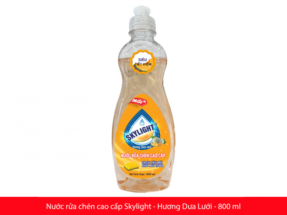 Nước rửa chén cao cấp Skylight - Hương Dưa Lưới - Chai 800ml