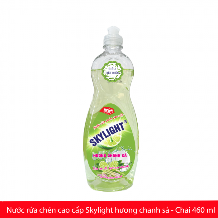 Nước rửa chén cao cấp Skylight - Hương chanh sả - Chai 460ml