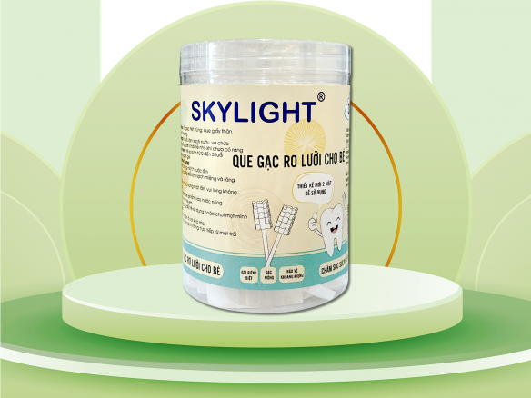 Que gạc rơ lưỡi cho em bé Skylight - Hộp 30 que