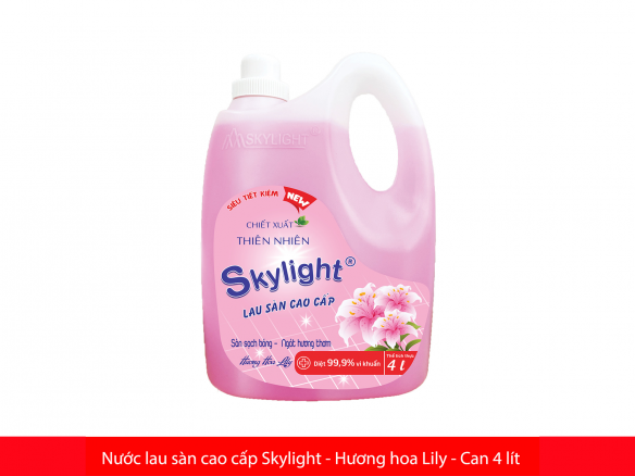 Nước lau sàn cao cấp Skylight - Hương hoa Lily - Can 4 Lít