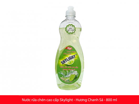 Nước rửa chén cao cấp Skylight - Hương Chanh Sả - Chai 800ml