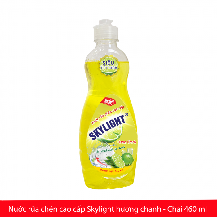 Nước rửa chén cao cấp Skylight - Hương chanh - Chai 460ml