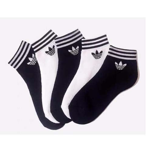 Combo 100 đôi tất dệt kim trắng đen cổ thấp mẫu Adidas